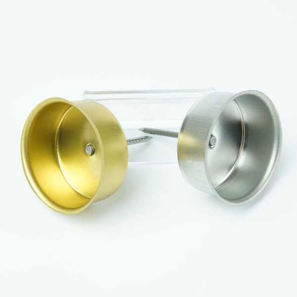 4er Set Teelichthalter 40mm zum stecken Adventskranz Gold / Silber