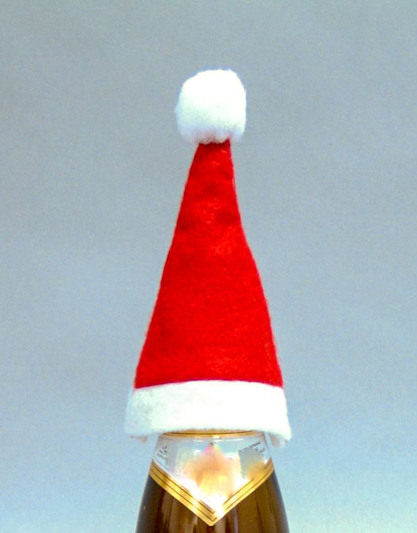 2 Stück Weihnachtsmütze Mini 12cm mit Bommel Mütze
