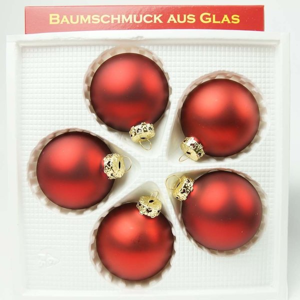 Weihnachtskugeln/ Glocken Christbaumschmuck Glas Bordeaux Matt