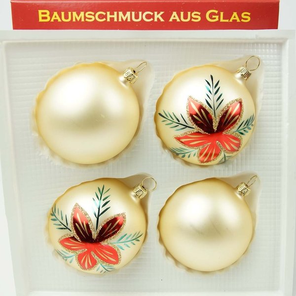 Weihnachtskugeln-Glocken Thüringen Christbaumschmuck champagner Weihnachtsstern