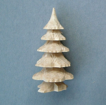 Geschnitzter Baum Holz natur 6,5cm Miniatur Holzbaum