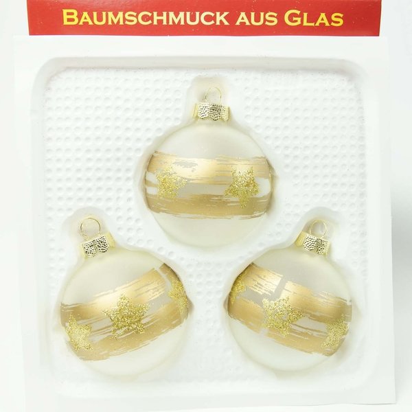 Christbaumkugeln Thüringen Christbaumschmuck Milchglas Gold Deko