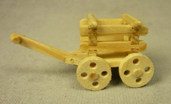 Leiterwagen Mini 5cm Miniatur Holz Bauernwagen