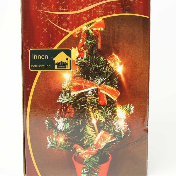 Weihnachtsbaum 30cm mit LED Beleuchtung und Deko Kunststoff Baum