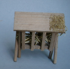 Futterkrippe Mini 6,5cm Miniatur Holz