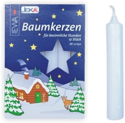 JEKA Baumkerzen 12/250 Weiß- 15x125mm deutsche Herstellung