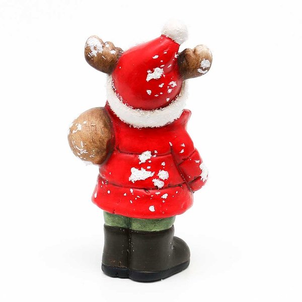 Keramik Weihnachts-Figur beflockt 14cm 3 Motive