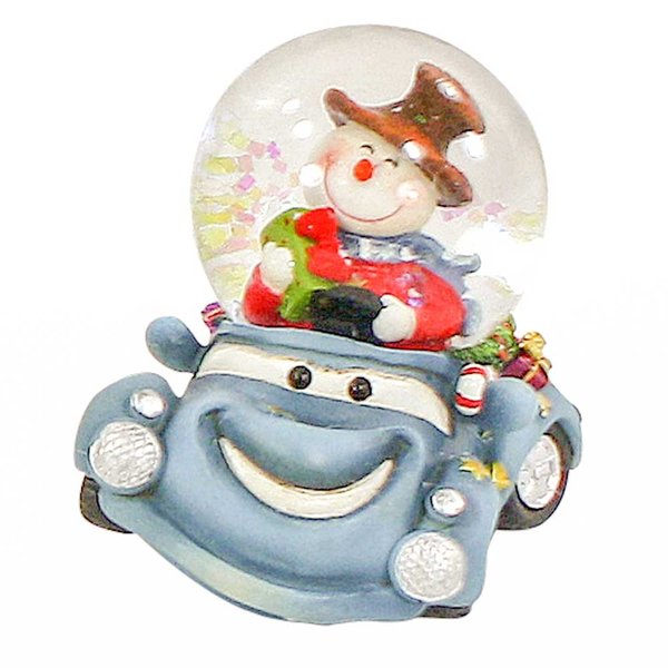 Schneekugel Auto Ø 4,5cm Weihnachtsmann, Schneemann Car