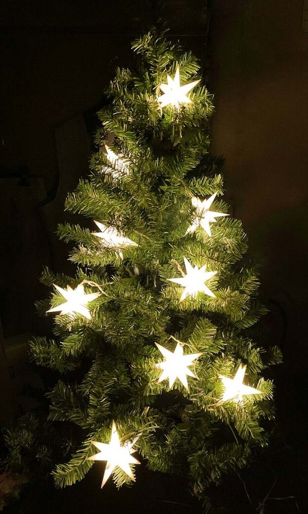 LED Weihnachtssterne Lichterkette 3D Sternenkette 10 Sterne für bodentiefe Fenster