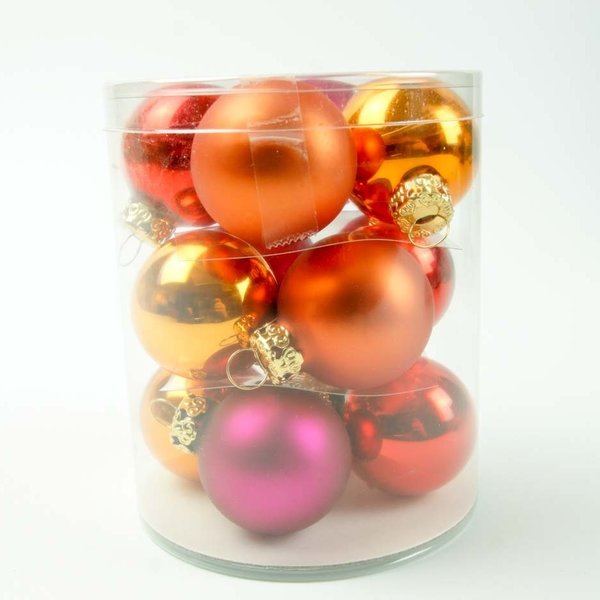 Bunte Glas Weihnachtskugeln 12 Stück Matt und Glänzend 4cm B-Ware