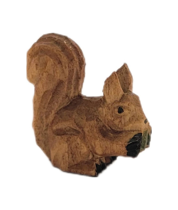 Eichhörnchen 2,5cm Holz Tier geschnitzt Miniatur