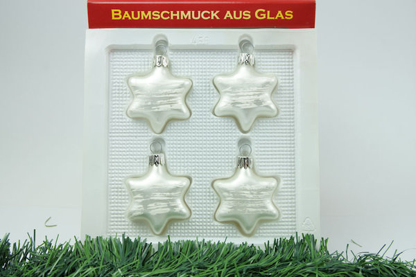 Glas Sterne silber matt Glaskunst Christbaumschmuck Thüringen
